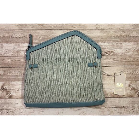 Urban Expressions Clutch Aqua Woven Folded - Picture 2 of 7